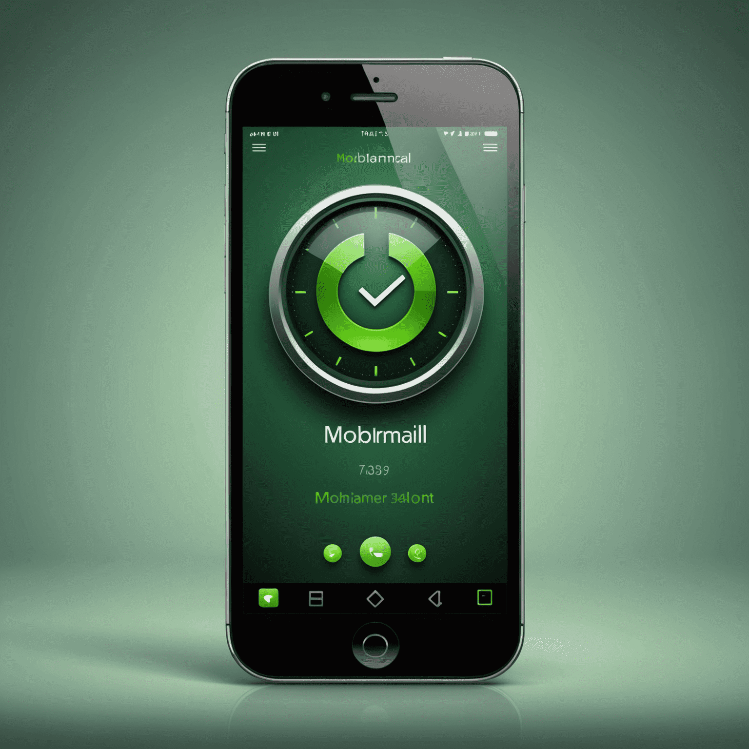 شعار mobimarll - واجهة هاتف محمول بتصميم أخضر أنيق