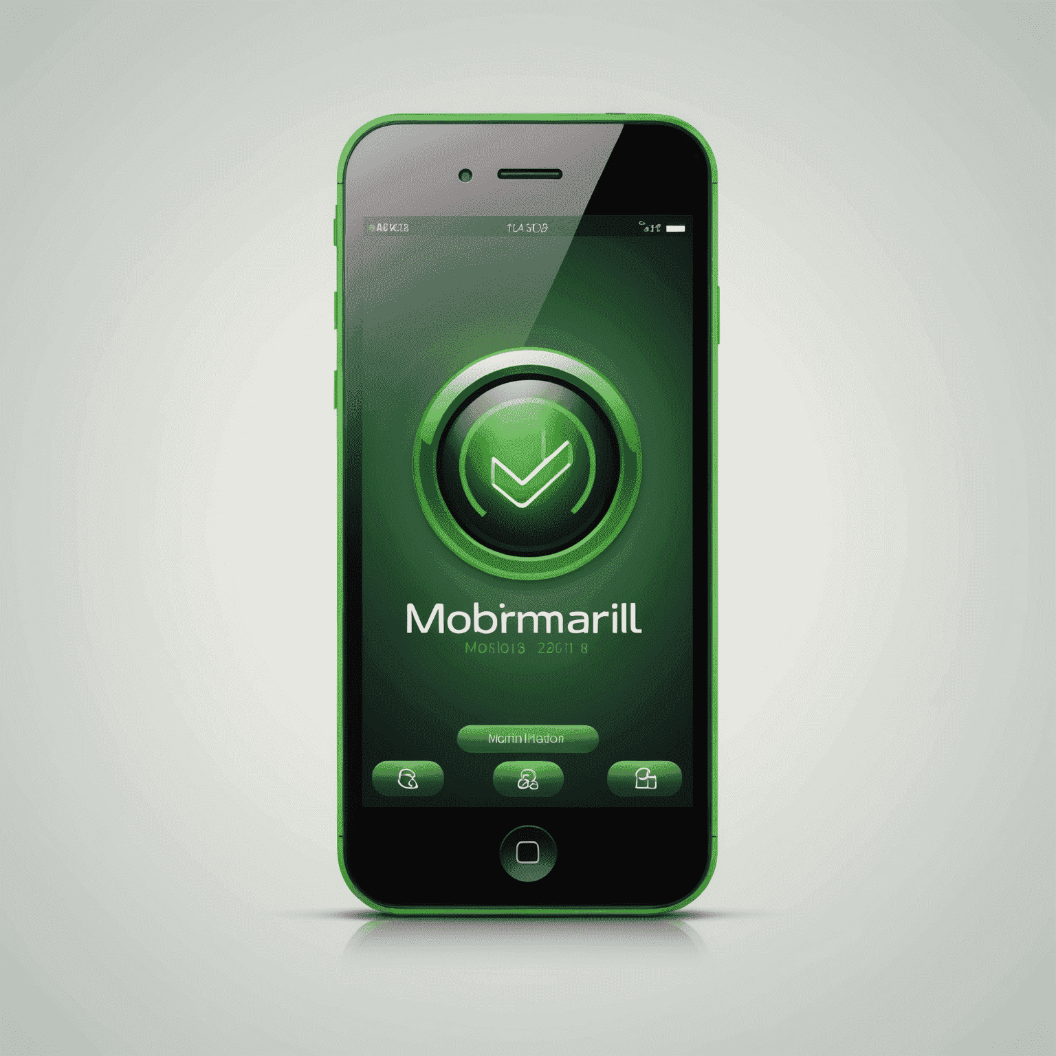 شعار mobimarll - واجهة هاتف محمول بتصميم أخضر أنيق